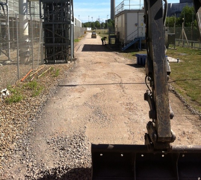 Construction site with machinery