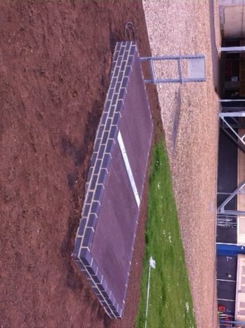 Long jump pit on track