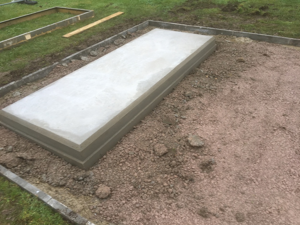 Concrete slab on gravel base