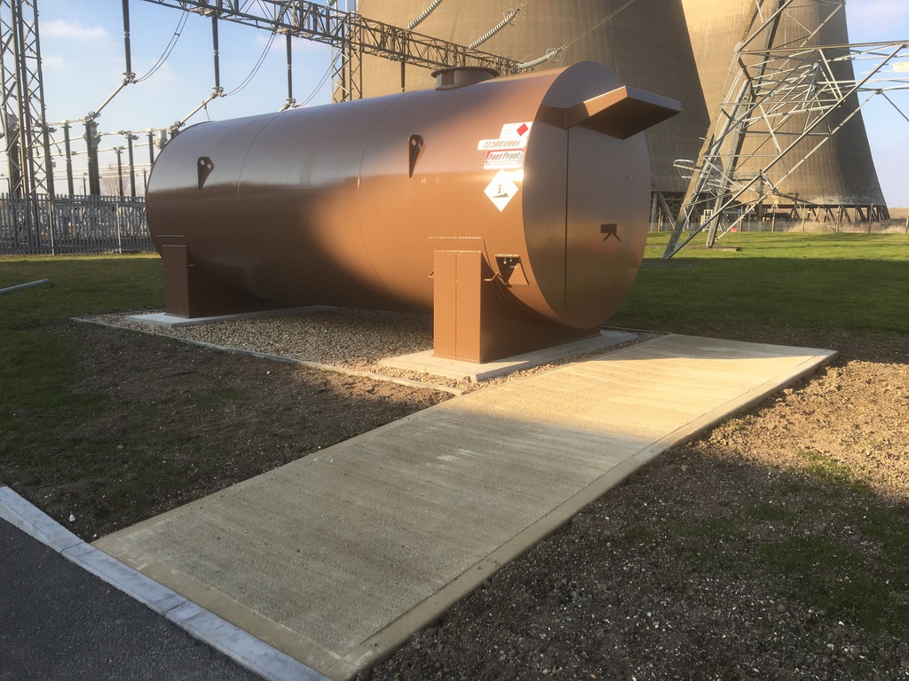 Storage tank near power plant