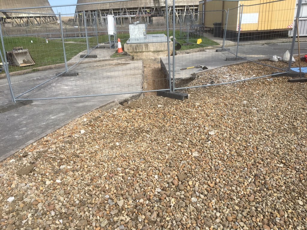 Construction site with gravel area